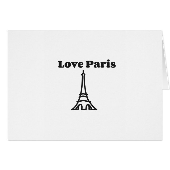 Kärlek Paris Hälsningskort (Framsidan Horizontal)