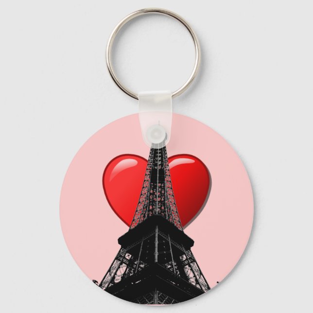 Kärlek Paris Keychain Nyckelring (Framsida)