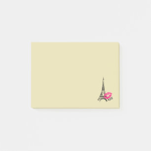 Kärlek Paris med Eiffel Torn Illustration Post-it Block