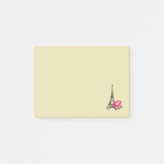 Kärlek Paris med Eiffel Torn Illustration Post-it Block (Framsida)