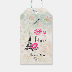 Kärlek Paris med Eiffel Torn Tack Presentetikett