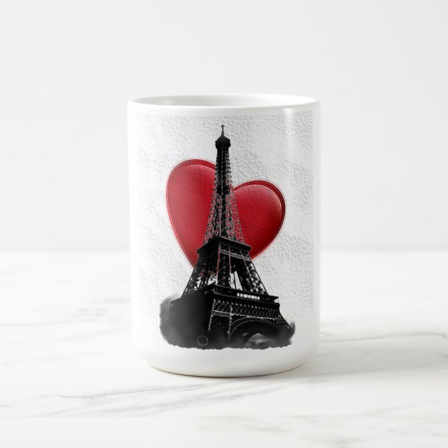 Kärlek Paris Red Heart Eiffel Torn Kaffemugg (Center)