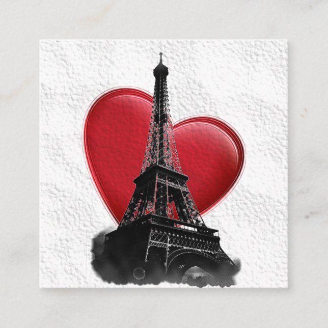Kärlek Paris Red Heart Eiffel Torn Tilläggskort (Framsida)
