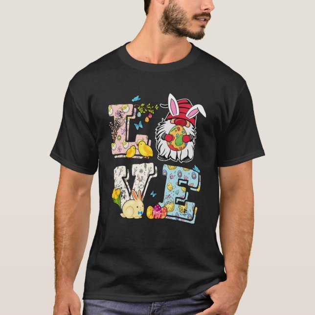 Kärlek Påsk Gnome Bunny Egg Glad påsk Day T Shirt (Framsida)