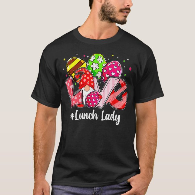 Kärlek Påsk Gnome Lunch Dam Bunny Glad påsk dr T Shirt (Framsida)