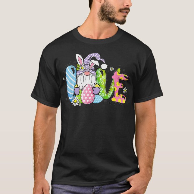 Kärlek Påsk med Gnomie Funny Gnome Påsk Squad F T Shirt (Framsida)