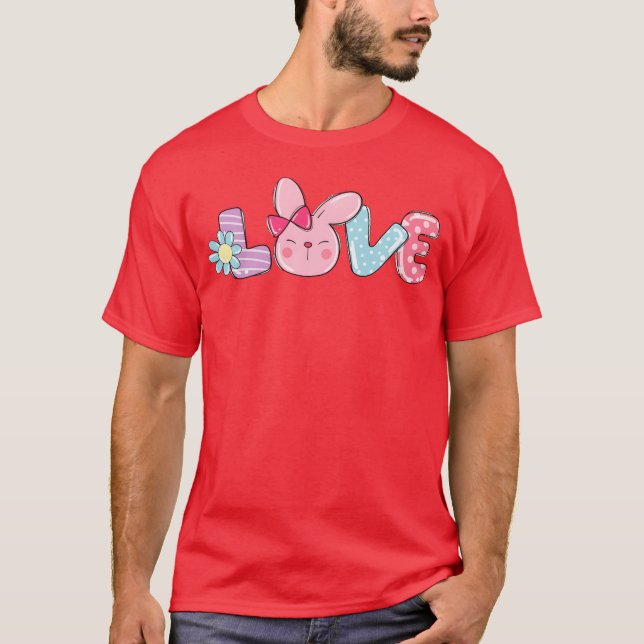 Kärlek påsk retro t shirt (Framsida)