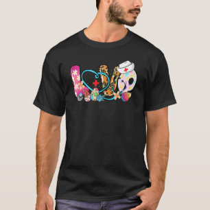 Kärlek Påskägg Stethoscope Nurse Life Lycklig East T Shirt