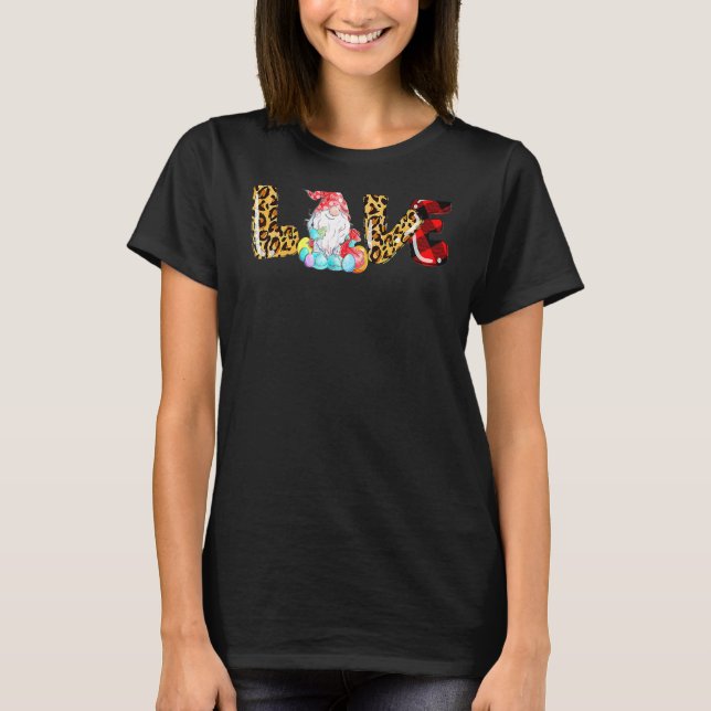 Kärlek Påskhare Egg Gnome T Shirt (Framsida)