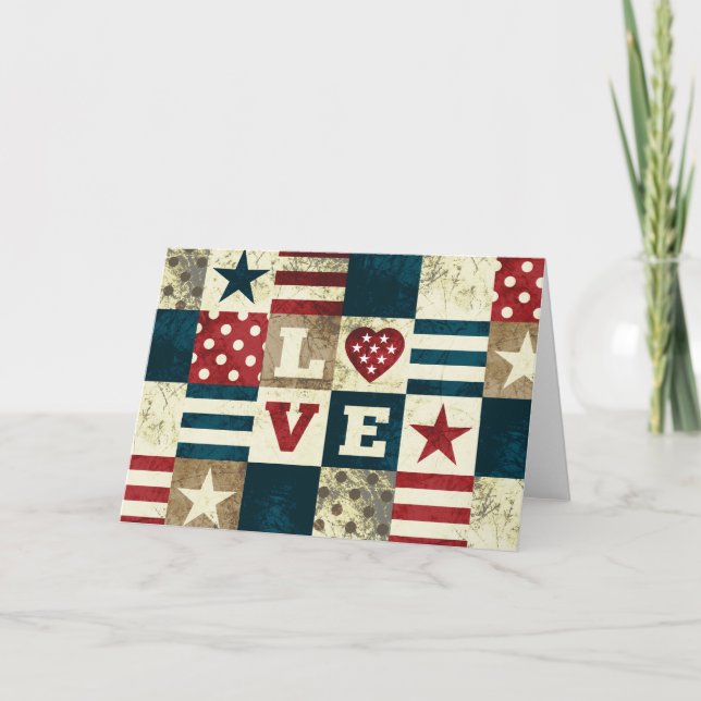 Kärlek patriotiska Amerika Kort (Framsida)