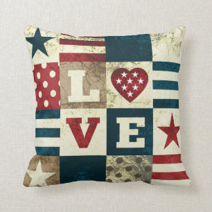 Kärlek patriotiska Amerika Kudde