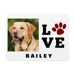 Kärlek Paw Print Animal Lover Hund älskare Photo Magnet