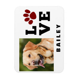 Kärlek Paw Print Animal Lover Hund älskare Photo Magnet