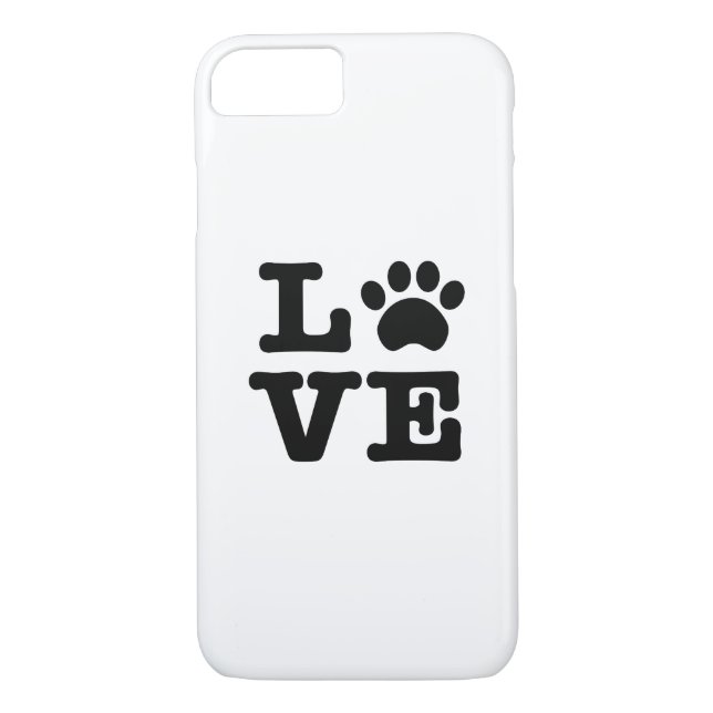 Kärlek Paw Print iPhone 7 Fodral Case-Mate iPhone Skal (Baksida)