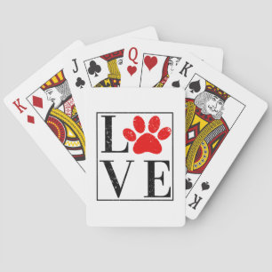 KÄRLEK PAW TRYCK HUND ÄGARE HUSDJUR ÄLSKARE CASINOKORT