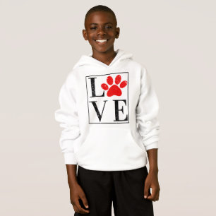 KÄRLEK PAW TRYCK HUND ÄGARE HUSDJUR ÄLSKARE T SHIRT