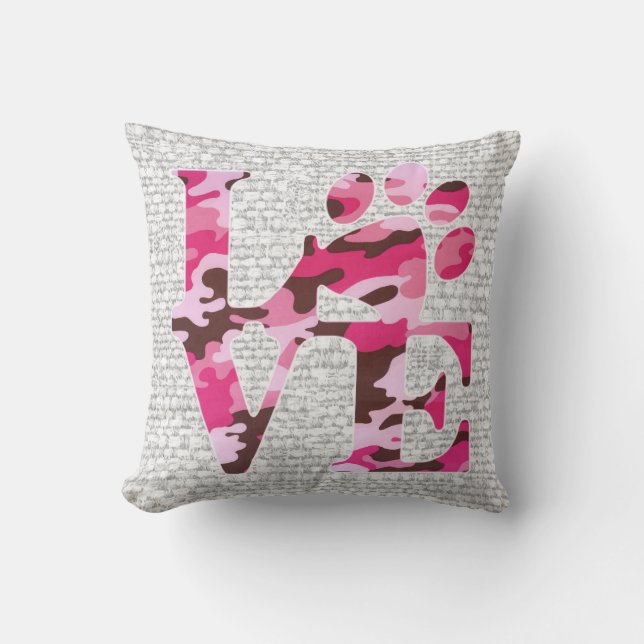 Kärlek Paw-utskrift - Hundälskare Kudde (Framsida)