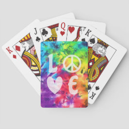 Kärlek Peace Abstrakt Bright Rainbow Batik Tie Dye Casinokort