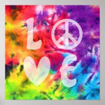 Kärlek Peace Abstrakt Bright Rainbow Batik Tie Dye