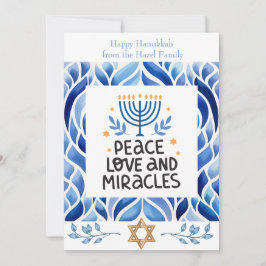 Kärlek, Peace and Miracles Hanukkah Cards Inbjudningar