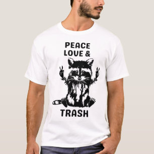 Kärlek Peace and Sopor Raccoon - Nature Älskare Hi T Shirt