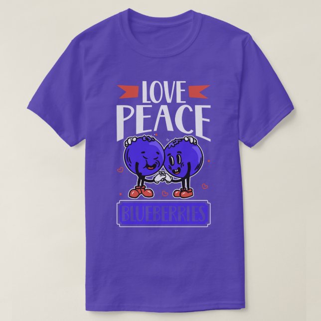 Kärlek Peace Bluebär Blaubeere T Shirt (Design framsida)