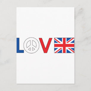 Kärlek Peace Britain Vykort