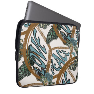 Kärlek Peace Butterflies Vintage Summer Hippie Laptop Fodral
