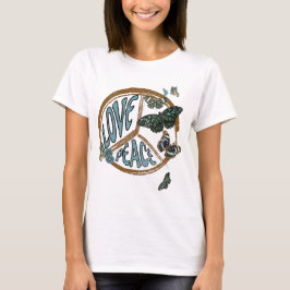 Kärlek Peace Butterflies Vintage Summer Hippie T Shirt