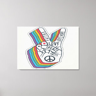 Kärlek Peace Canvastryck