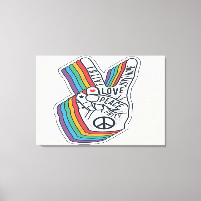 Kärlek Peace Canvastryck (Framsida)