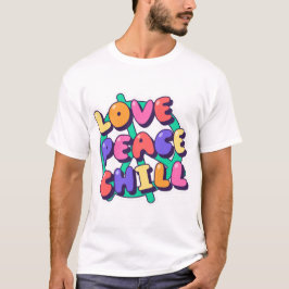 Kärlek Peace Chill, Groovy Vibes Art T Shirt