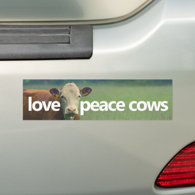 Kärlek Peace Cows Bumper Sticker Bildekal (På Bil)