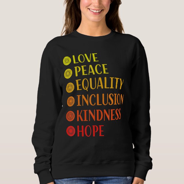 Kärlek Peace Equality Hope Yoga T Shirt (Framsida)