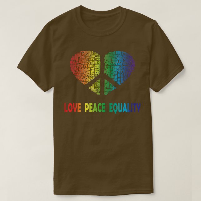 Kärlek Peace Equality Rainbow Equal Högers Rally 3 T Shirt (Design framsida)