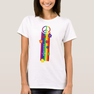 KÄRLEK Peace FREEDOM Rand Flowers T Shirt