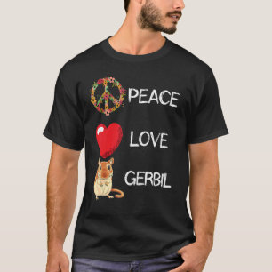 Kärlek Peace Gerbil Heart Unity Gerbil Rodent Rått T Shirt