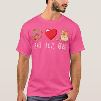 Kärlek Peace Gerbil Heart Unity Rodent Råtta Anima T Shirt