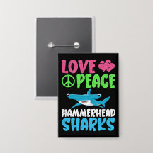 Kärlek Peace Hammerhead Sharks Cute Sea Animals Fl