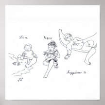 KÄRLEK PEACE HAPPINESS-utskrift