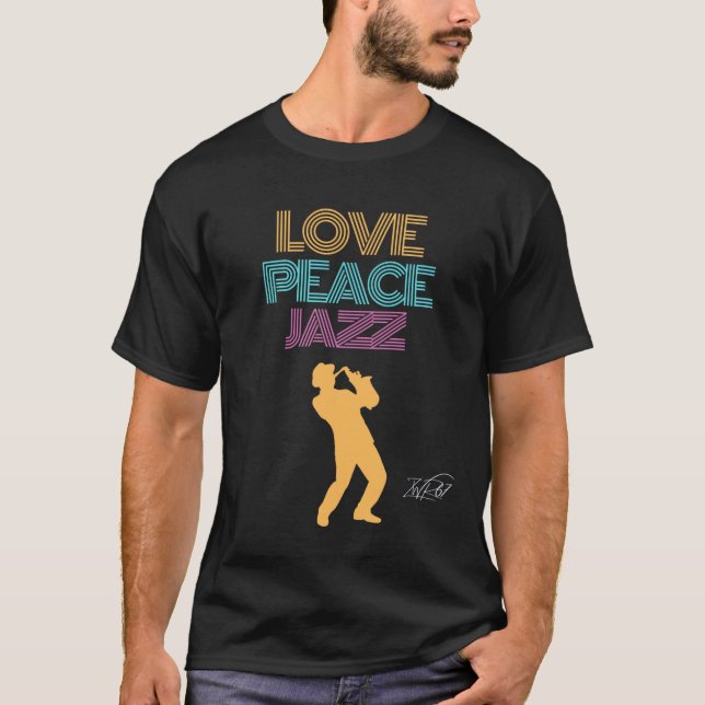 Kärlek Peace Jazz T Shirt (Framsida)