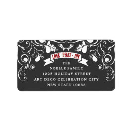 Kärlek Peace Joy Art nouveau Blommigt Helgdag Adre Adressetikett