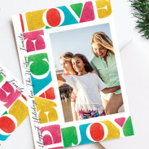 KÄRLEK PEACE JOY Ett foto av modern jul ram