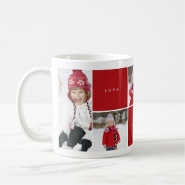 Kärlek Peace Joy Färg Blocks Photo Collage Mugg