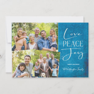 Kärlek Peace Joy Modern Elegant Family Photo Holid Julkort