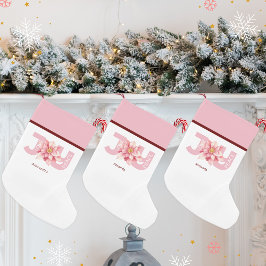 Kärlek Peace Joy Rosa Poinsettia jul Liten Julstrumpa