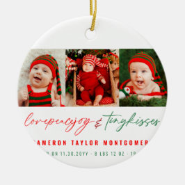 Kärlek Peace Joy & Tiny Kisses Baby 1:a jul Julgransdekoration