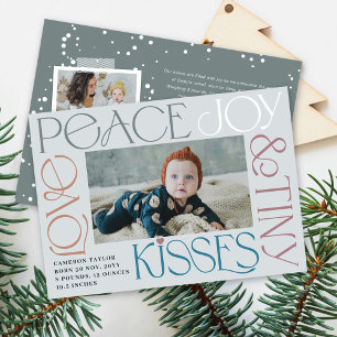 Kärlek Peace Joy Tiny Kisses Baby 1 jul Julkort