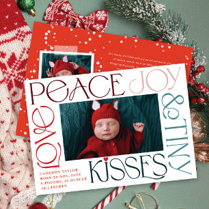 Kärlek Peace Joy Tiny Kisses Baby 1 jul Julkort