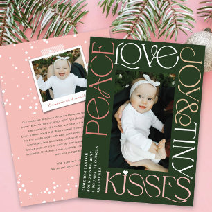 Kärlek Peace Joy Tiny Kisses Baby 1 jul Julkort